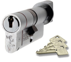 Eurospec MPX6 Euro Profile British Standard 6 Pin Cylinder & Turn (Various Sizes), Satin Chrome -