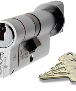 Eurospec MPX6 Euro Profile British Standard 6 Pin Cylinder & Turn (Various Sizes), Satin Chrome -