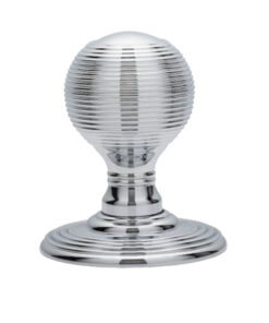 Delamain Reeded Concealed Fix Mortice Door Knob, Polished Chrome (sold in pairs)
