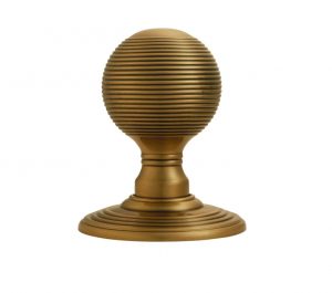 Delamain Reeded Concealed Fix Mortice Door Knob, Florentine Bronze (sold in pairs)
