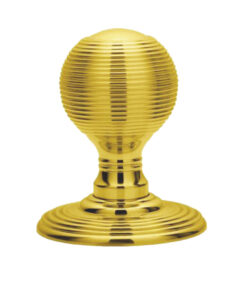 Delamain Reeded Concealed Fix Mortice Door Knob, Polished Brass (sold in pairs)