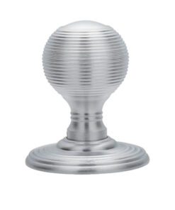 Delamain Reeded Concealed Fix Mortice Door Knob, Satin Chrome (sold in pairs)