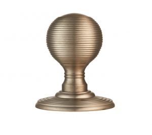 Delamain Reeded Concealed Fix Mortice Door Knob, Satin Nickel (sold in pairs)