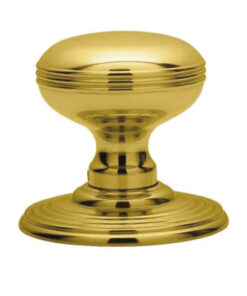 Delamain Ringed Concealed Fix Mortice Door Knob, Polished Brass (sold in pairs)