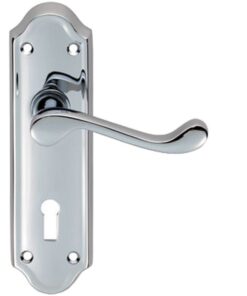 Ashtead Door Handles On Backplate, Polished Chrome (sold in pairs)