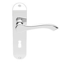 Andros Door Handles On Backplate, Polished Chrome (sold in pairs)