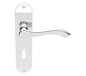 Andros Door Handles On Backplate, Polished Chrome (sold in pairs)