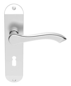 Andros Door Handles On Backplate, Satin Chrome (sold in pairs)
