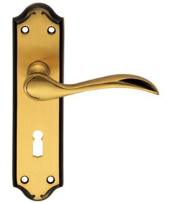 Madrid Door Handles On Backplate, Florentine Bronze (sold in pairs)