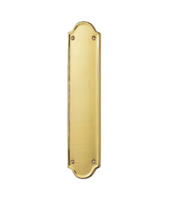 Shaped End Finger Plate (302mm x 65mm), Polished Brass