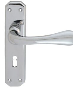 Eden Door Handles On Backplate, Polished Chrome (sold in pairs)