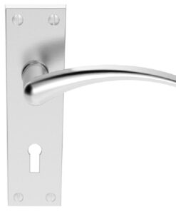 Wing Door Handles On Backplate, Satin Chrome (sold in pairs)