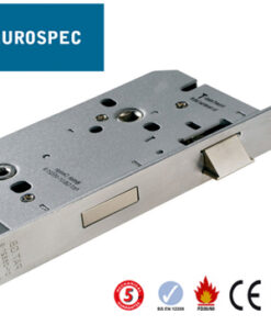 Eurospec DIN Bathroom Lock (Contract), Satin Stainless Steel Or PVD Stainless Brass Finish