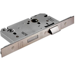 Eurospec DIN Bathroom Lock (Architectural), Satin Stainless Steel Finish Standard (With Optional Extra Finish Face Plates)