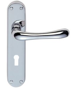 Manital Ibra Door Handles On Backplate, Polished Chrome (sold in pairs)