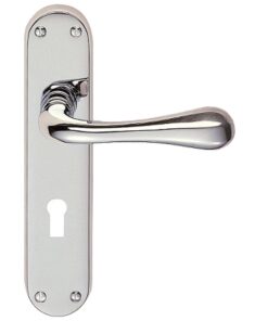 Manital Astro Door Handles On Backplate, Polished Chrome (sold in pairs)