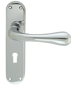 Manital Astro Door Handles On Backplate, Satin Chrome (sold in pairs)