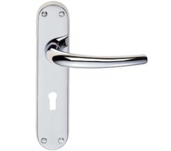 Manital Lilla Door Handles On Backplate, Polished Chrome (sold in pairs)