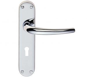Manital Lilla Door Handles On Backplate, Polished Chrome (sold in pairs)