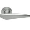 Manital Elis Door Handles On Round Rose, Satin Chrome (sold in pairs)