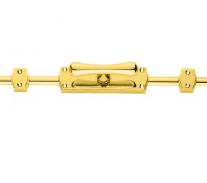 Espagnolette Bolt Tee Knob Set, Polished Brass