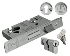 Eurospec Insurance Rated (Complete Set) BS Euro Profile Cylinder And Turn Sashlocks - Silver Finish