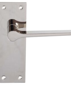 Velino Door Handles On Slim Backplate, Polished Nickel (sold in pairs)