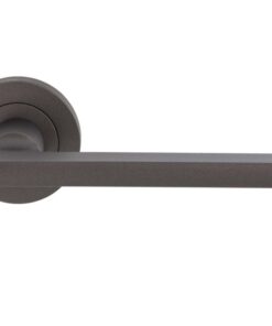 Trentino Door Handles On Round Rose, Matt Bronze (sold in pairs)