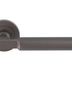 Amiata Door Handles On Round Rose, Matt Bronze (sold in pairs)