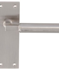 Amiata Door Handles On Slim Backplate, Satin Nickel (sold in pairs)