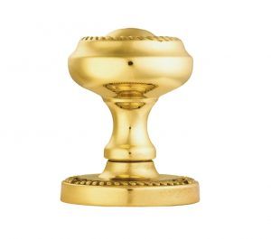 Mushroom Concealed Fix Mortice Door Knob, Polished Brass (sold in pairs)