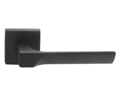 Manital Flash Door Handles On Square Rose, Black (sold in pairs)
