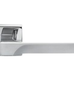 Manital Flash Door Handles On Square Rose, Polished Chrome (sold in pairs)