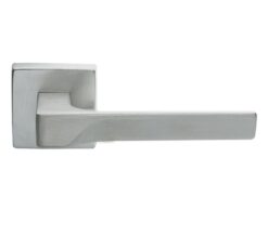 Manital Flash Door Handles On Square Rose, Satin Chrome (sold in pairs)