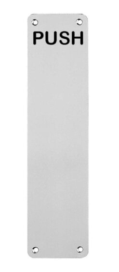 Eurospec Push Stainless Steel Finger Plates, Polished Or Satin Finish (Multiple Sizes)