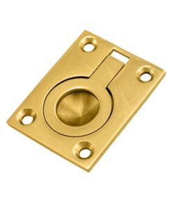 Flush Ring Pull (38mm x 50mm OR 49mm x 63mm), Polished Brass
