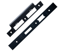 Eurospec Forend & Strike Pack For DLS DIN Euro Sash/Bathroom Lock, Matt Black