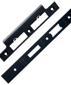 Eurospec Forend & Strike Pack For DLS DIN Euro Sash/Bathroom Lock, Matt Black
