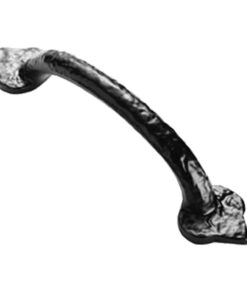 Fingertip Hammered Fleur De Lys Cabinet Pull Handle (100mm C/C), Black Antique