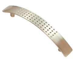 Fingertip Dimple Effect Curved Cabinet Pull Handle (96mm OR 128mm C/C), Satin Nickel