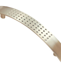 Fingertip Dimple Effect Curved Cabinet Pull Handle (96mm OR 128mm C/C), Satin Nickel