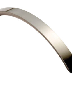 Fingertip Curved Convex Grip Cabinet Pull Handle (128mm C/C), Satin Nickel