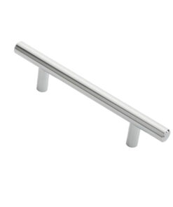 Fingertip Steel T Bar Cabinet Handle (Multiple Sizes), Polished Chrome