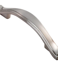 Fingertip Stepped Edge Bow Handle Cabinet Pull Handle (76mm C/C), Satin Nickel