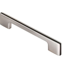Fingertip Harris Cupboard Pull Handle (128mm, 160mm Or 192mm), Satin Chrome With Black Inlay