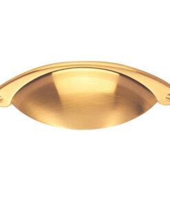 Traditional Cupboard Cup Pull Handle (64mm C/C), Satin Brass
