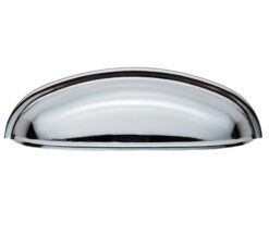 Modern Shaker Cupboard Cup Pull Handle (96mm C/C), Polished Chrome