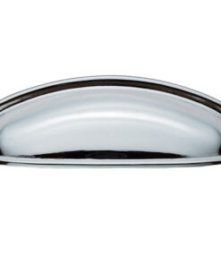 Modern Shaker Cupboard Cup Pull Handle (96mm C/C), Polished Chrome