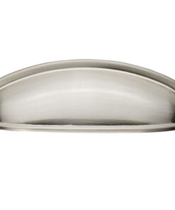 Modern Shaker Cupboard Cup Pull Handle (96mm C/C), Satin Nickel