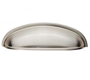 Modern Shaker Cupboard Cup Pull Handle (96mm C/C), Satin Nickel